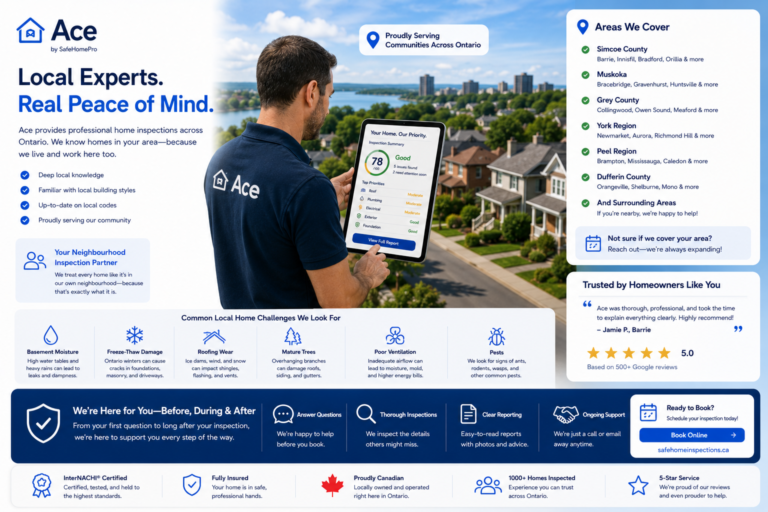 Real Ontario home exterior — the kind of exterior and drainage detail SafeHomePro guides cover